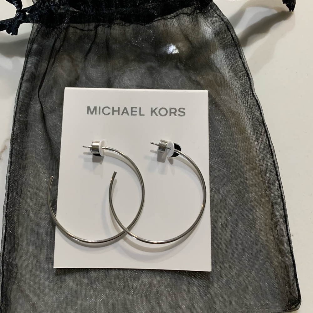 Michael Kors brand new silver hoop earrings